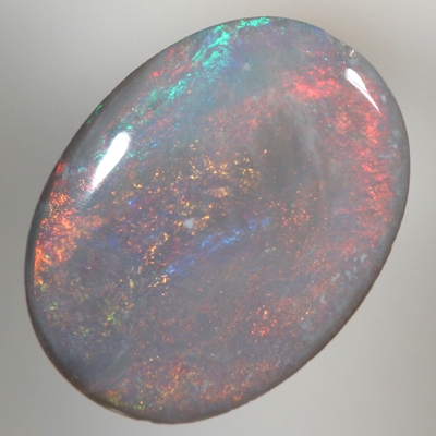 SOLID SEMI BLACK OPAL Bright and rich burning copper orange and fire red over a touch of green blue